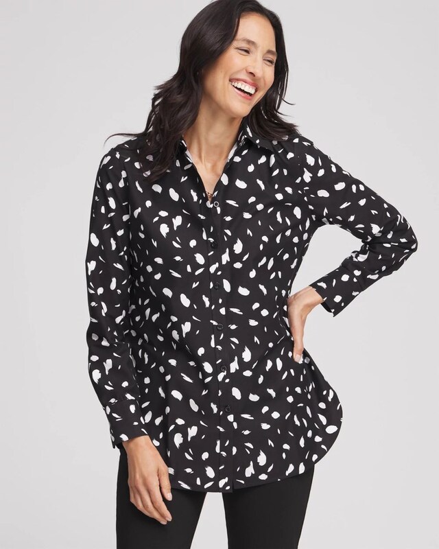 No Iron Dot Print Shirt